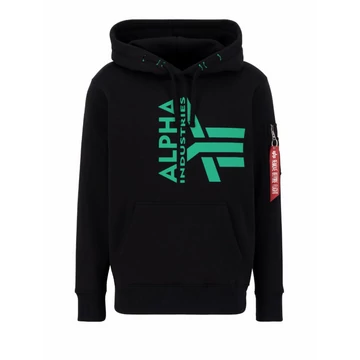 Half Logo Foam Hoody - black/green