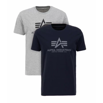 Basic T 2 Pak - greyheather/replica blue