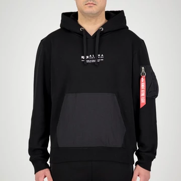 Nylon Pocket Hoody - black