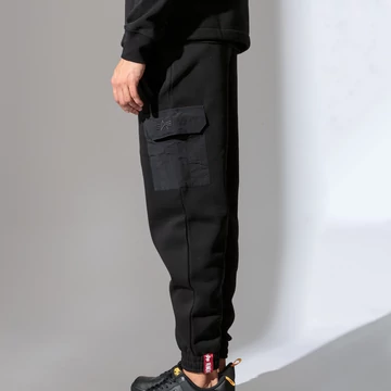 Sweat Nylon Cargo Jogger - black