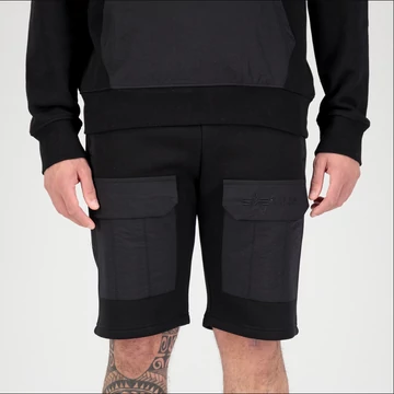 Sweat Nylon Cargo Shorts - black