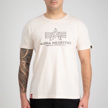 Basic T Embroidery - jet stream white