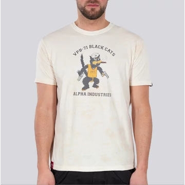 Black Cats T - vintage white