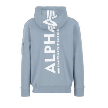 Back Print Hoody - greyblue