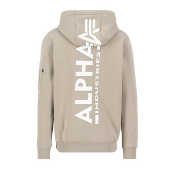 Back Print Zip Hoody - vintage sand