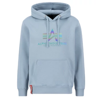 Basic Hoody Rainbow Reflective Print - greyblue