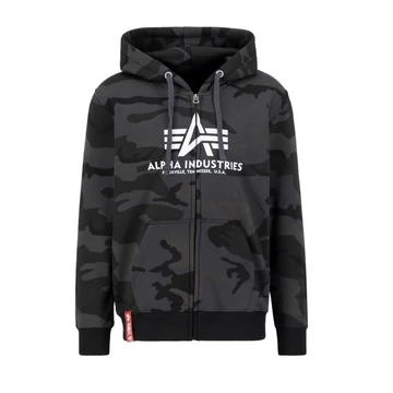 Basic Zip Hoody Camo - black camo