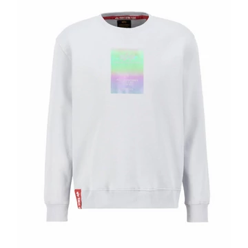 Rainbow Reflective Label Sweater - pastel grey