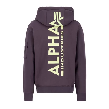 Back Print Zip Hoody - plum
