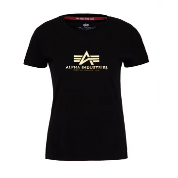New Basic T Woman Foil Print - black/yellow gold