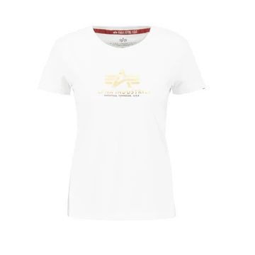 New Basic T Woman Foil Print - white/metalgold