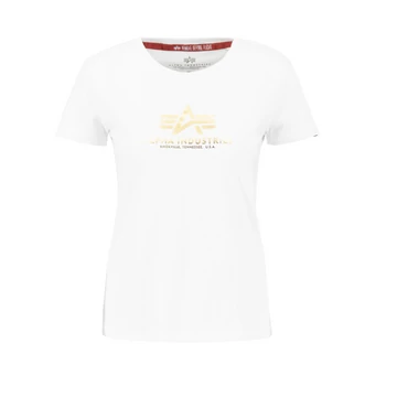 New Basic T Woman Foil Print - white/yellow gold