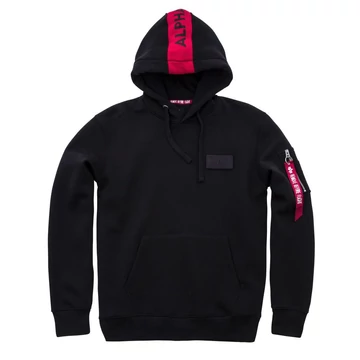 Red Stripe Hoody - black