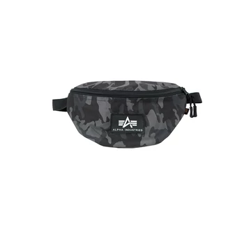 Rubber Print Waist Bag - black camo