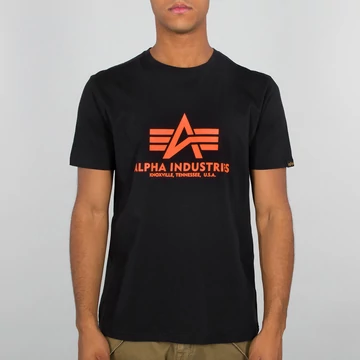Basic T Neon Print - black/neon orange