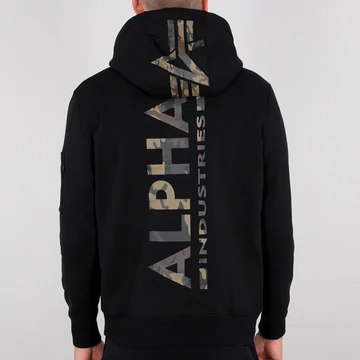 Back Print Hoody Camo Print - black/woodland