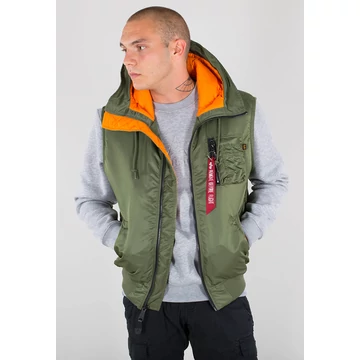 Hooded MA-1 Vest - sage green