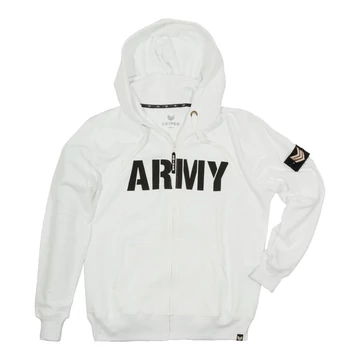 Army Zip Hoody - white