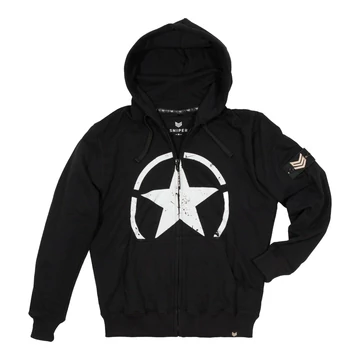 Star Zip Hoody - black