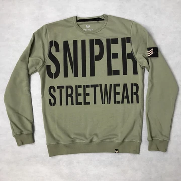 All Over Crew Neck - olive/black