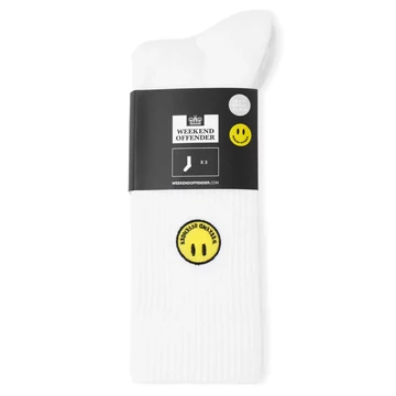 Smiley Sports Socks - 3 pair pack - white