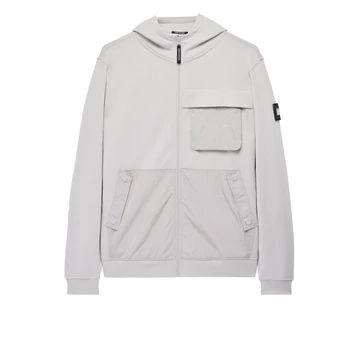 Daponte Zip Through Hoodie - rhino