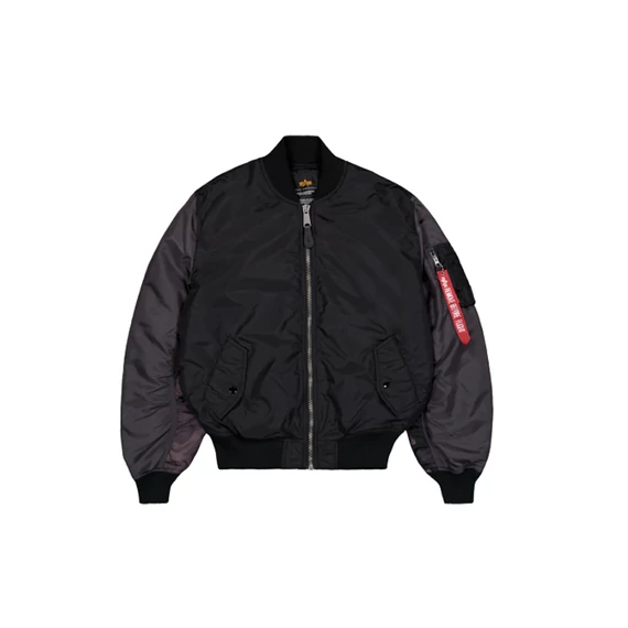 MA-1 Camo Back Embroidery Bomber Jacket - black