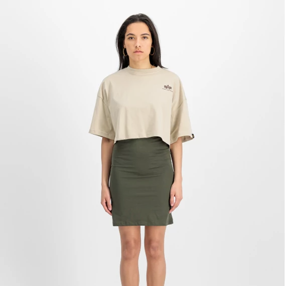 Basic Small Logo Cropped PP T-Shirt Women - organic beige