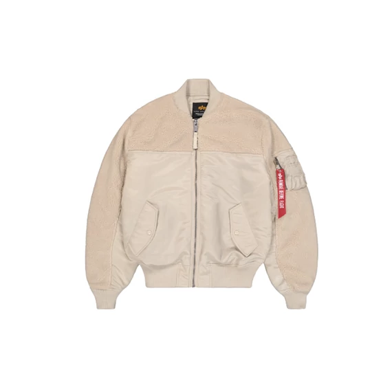 MA-1 Teddy Bomber Jacket - organic beige