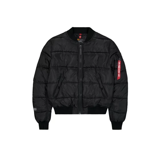 MA-1 Logo Puffer Winter Jacket - black