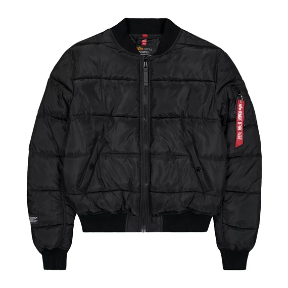 MA-1 Logo Puffer Winter Jacket - black