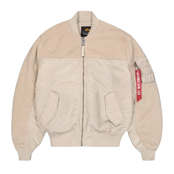 MA-1 Teddy Bomber Jacket - organic beige