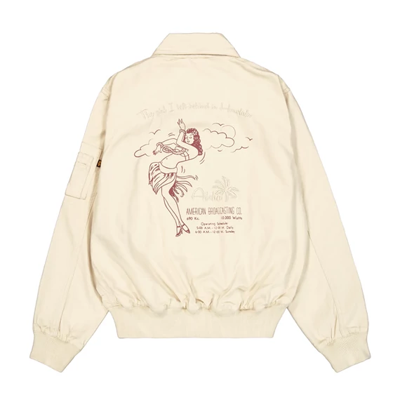 CWU-45 Canvas Honolulu Bomber Jacket - vintage white