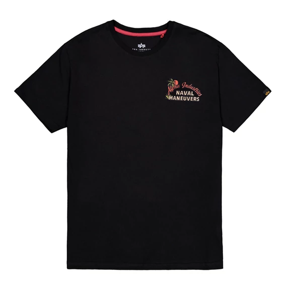 Naval Back Print T-Shirt - black