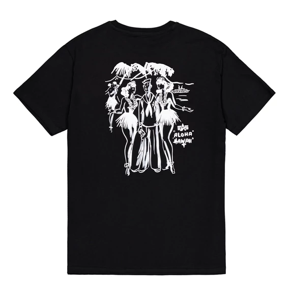 Aloha Back Print T-Shirt - black
