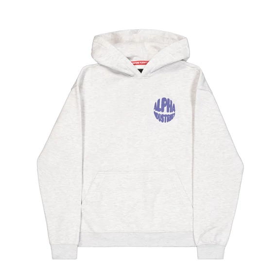 Logo Back Print Hoodie Women - pastel grey melange