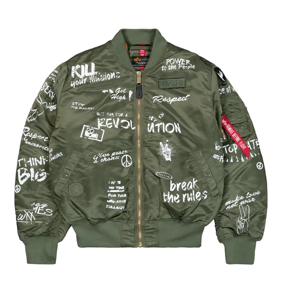 MA-1 Peace Bomber Jacket - sage green
