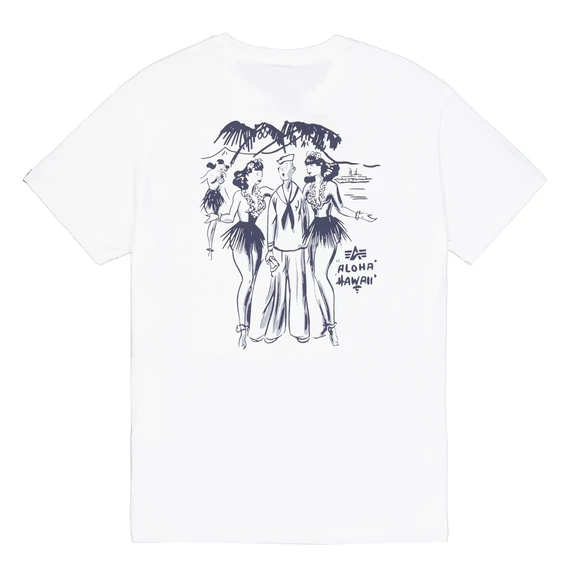 Aloha Back Print T-Shirt - white