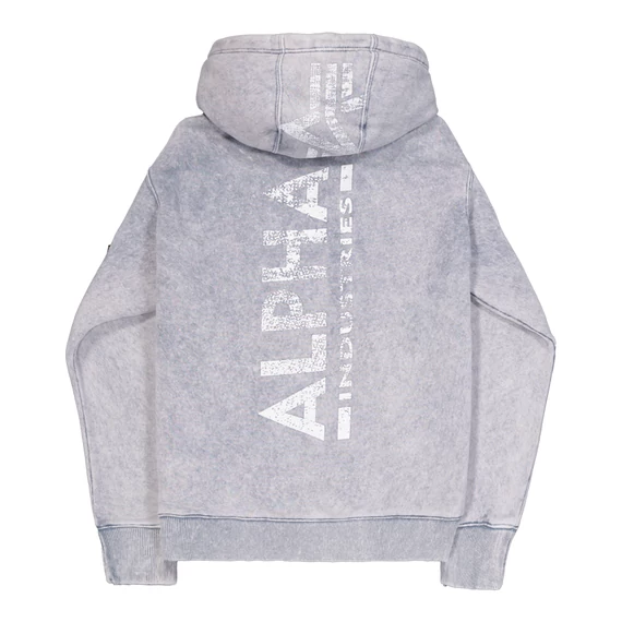Backprint Vintage Hoodie - denim blue