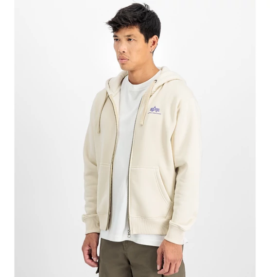 Basic Zip Hoodie SL - vintage white