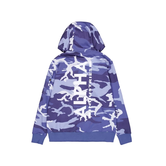 Back Print Camo Hoodie - night purple camo