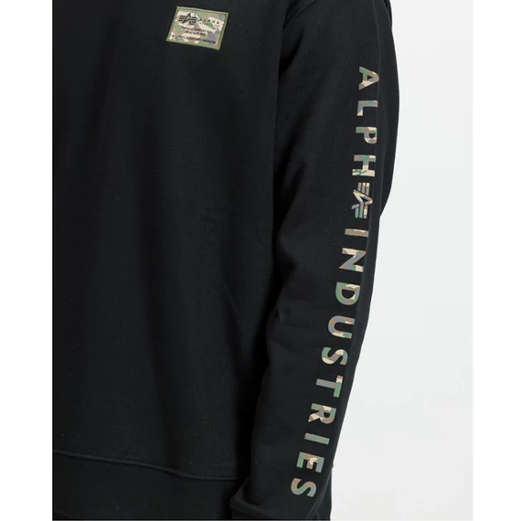Camo Sleeve Crewneck - black
