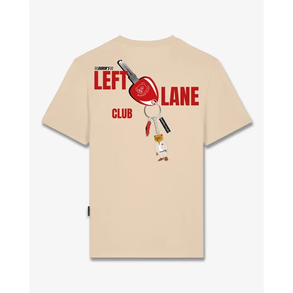 FW25 T-Shirt Backprint LEFT LANE CLUB - Sand brown