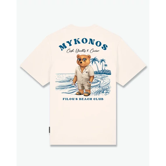 SS25 Oversized Backprint T-Shirt, Filou CXIII. MYKONOS - Pearl white