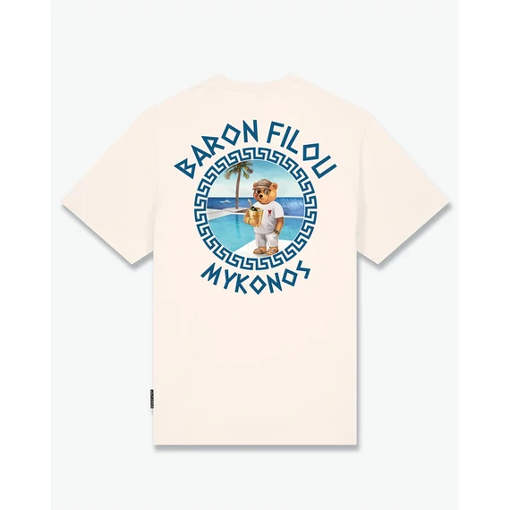 SS25 Oversized Backprint T-Shirt, Filou CXXIII., Mykonos - Pearl white
