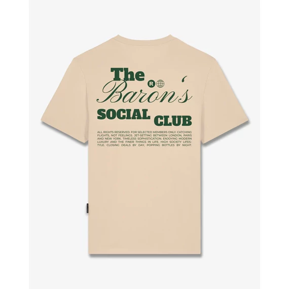 FW25 T-Shirt Backprint THE BARON SOCIAL CLUB - Sand brown