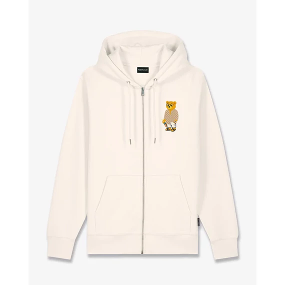 SS25 Embroidered Zip Hoodie Filou CXVIII. - Pearl white