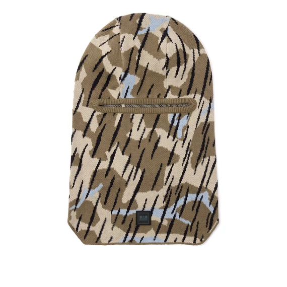 Oden Camo Rib Knit Balaclava - Tobacco Brown