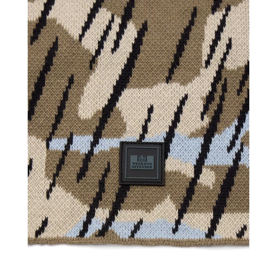 Oden Camo Rib Knit Balaclava - Tobacco Brown