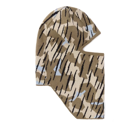 Oden Camo Rib Knit Balaclava - Tobacco Brown